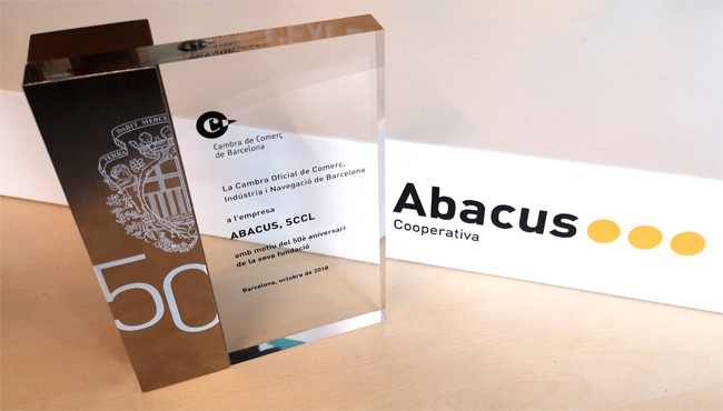 Abacus cooperativa galardonada por la Cámara por los 50 años de trayectoria